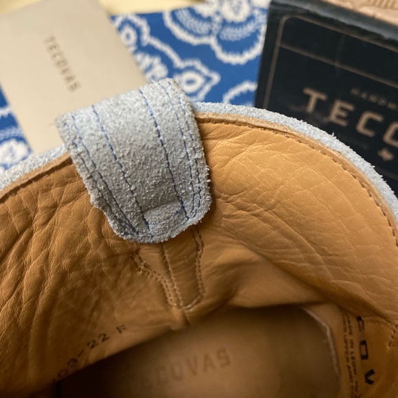 Brand new, never worn Tecova boots. Powder blue suede for a fashionista. - Picture 7 of 13